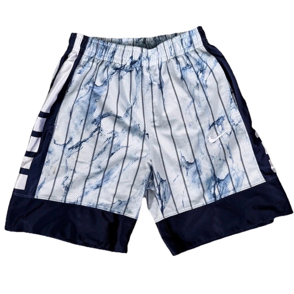 Nike Men’s Blue Marble Pinstripe Basketball Shorts Size Medium
